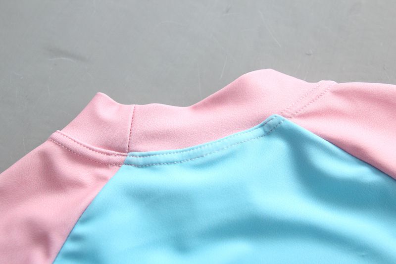 女寶長袖泳裝套裝(附帽子)-鳳梨水果汁-淺粉+藍