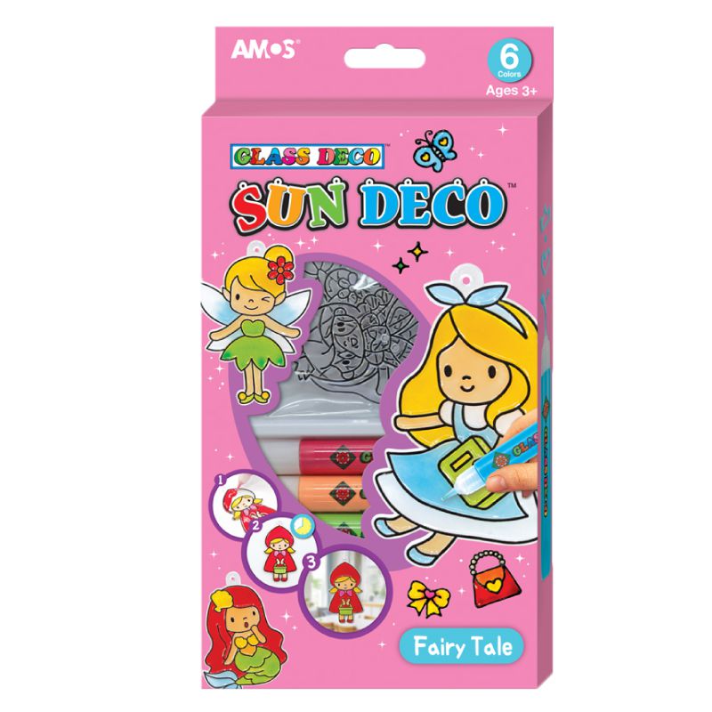 韓國 AMOS - 6色女孩主題吊飾玻璃彩繪膠