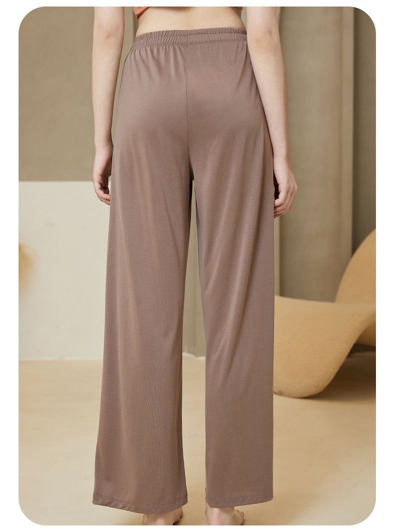 ALWAYS - 棉柔腰鬆緊長褲-棕色