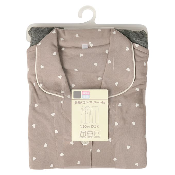 akachan honpo - 長袖家居服-愛心-摩卡色 (M~L)