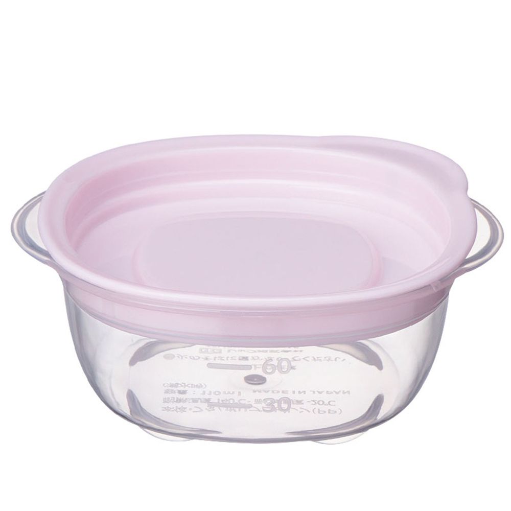 akachan honpo - 副食品分裝盒-清洗容易圓形 S-粉紅色-5個入/60ml