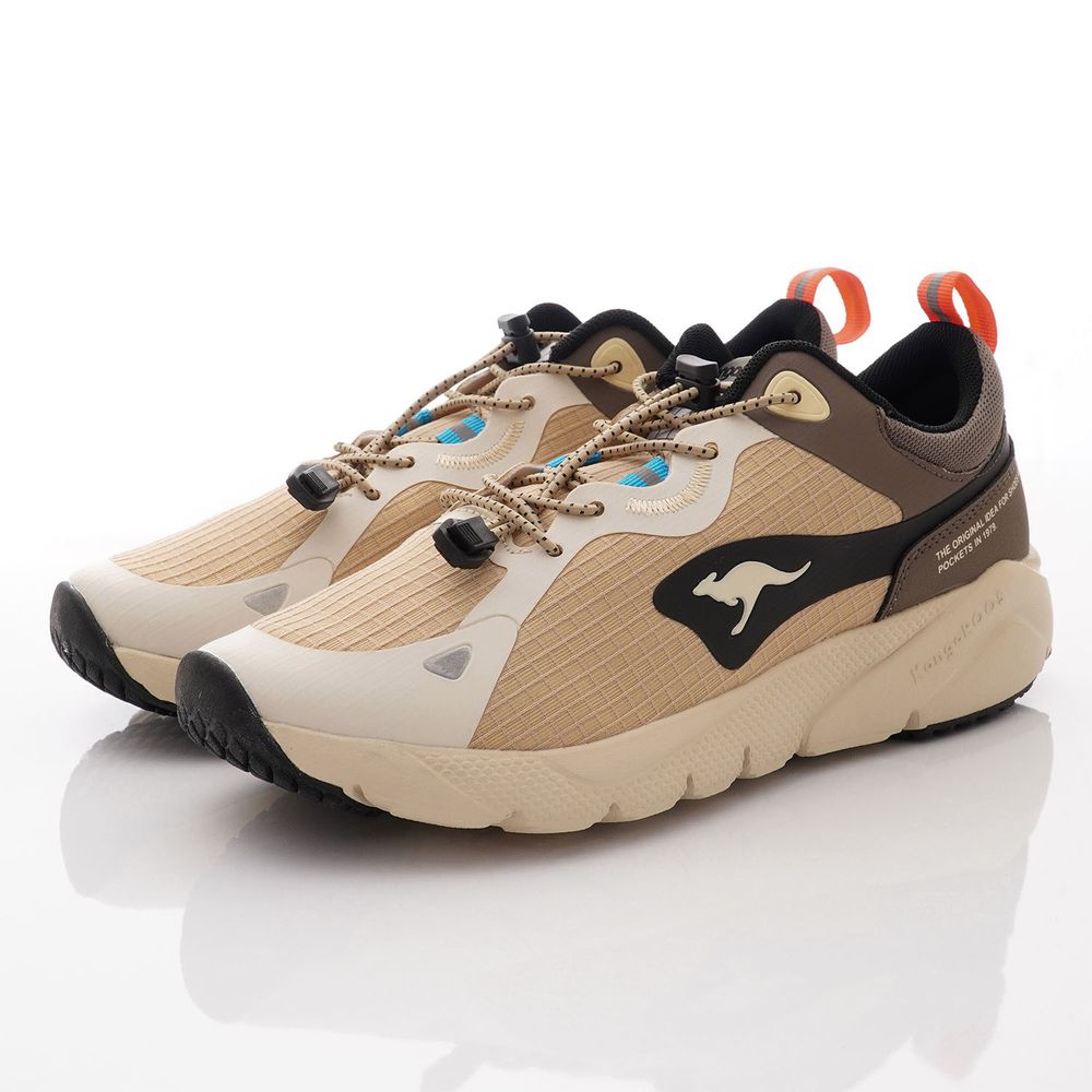 KangaROOS - 美國袋鼠鞋男段束口設計 防潑水跑鞋-運動鞋-卡其
