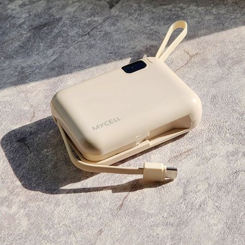 MYCELL - Mini Air 20W PD 10000mAh 閃充行動電源 自帶線可拆式-奶茶