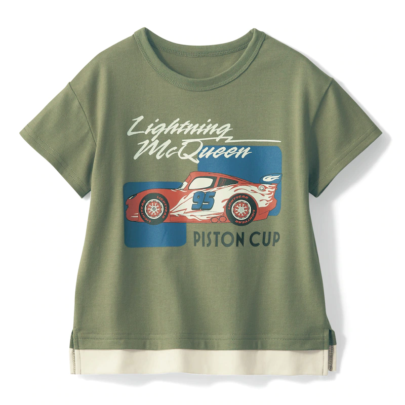 日本千趣會 - 迪士尼印花短T-CARS-墨綠