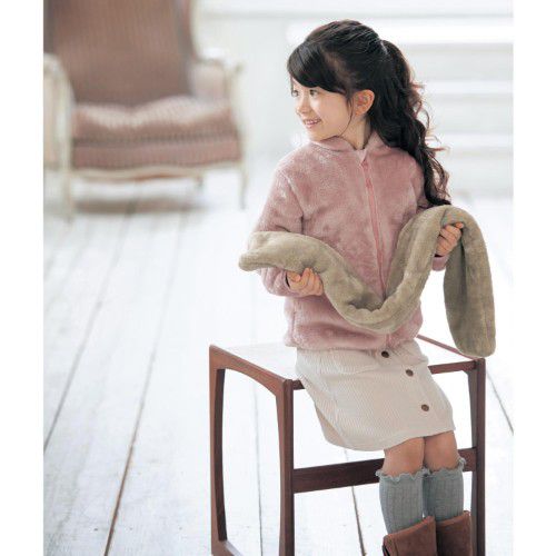 日本千趣會 - moufuwa系列 長柔毛保暖圍巾-深藍