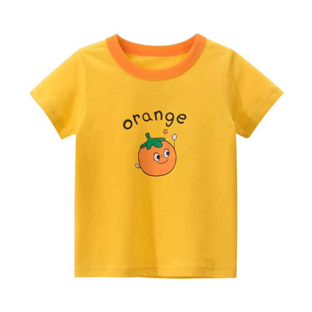 純棉短袖上衣-orange橘子-黃色