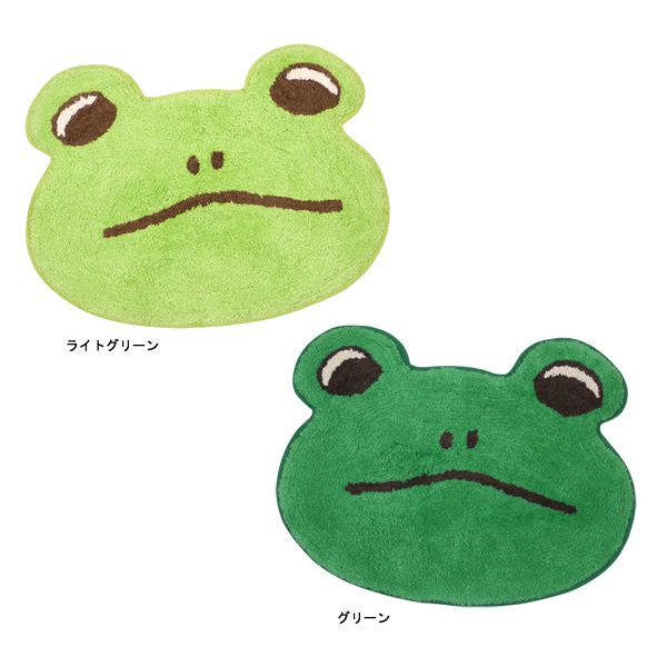 日本 TOMO - 可愛動物大頭地墊/腳踏墊-青蛙-淺綠 (約37×50cm)