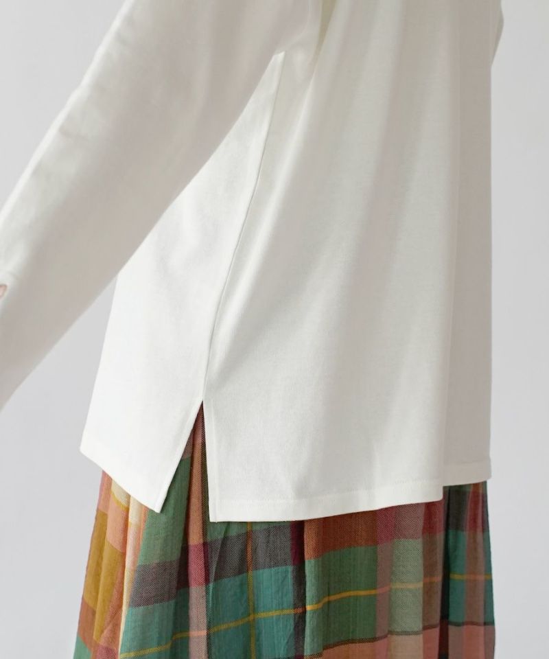 日本 zootie - 貓咪系列 抗透汗貓咪刺繡長袖上衣-扁臉貓-白