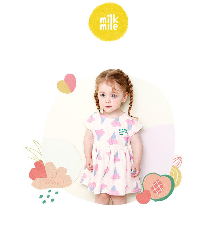 韓國 milk mile - 甜心冰淇淋洋裝-象牙白