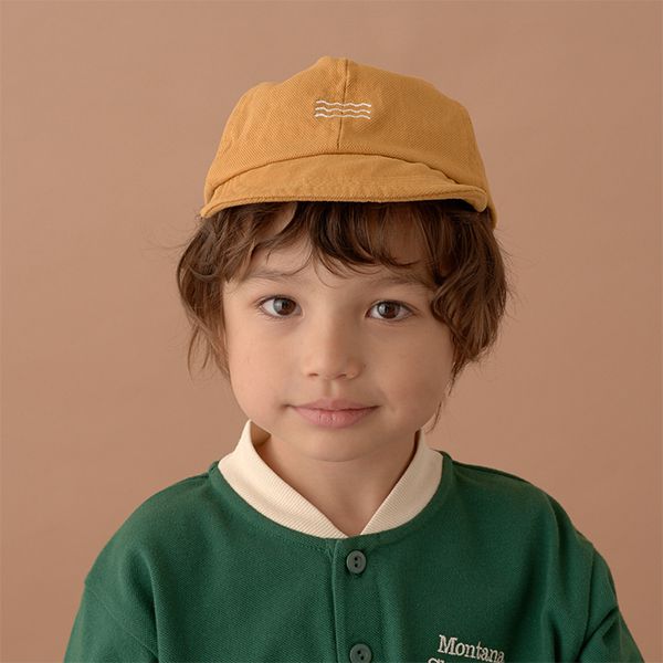 日本 b-ROOM - 低調波浪刺繡易折疊休閒遮陽帽-黑 (F)