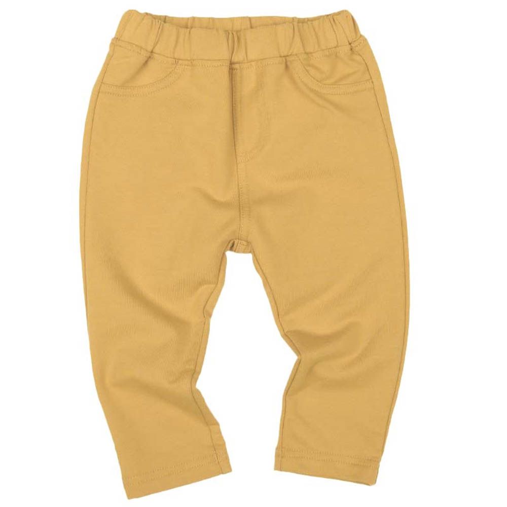 10分經典褲-毛圈內裡一般合身款 素面-黃色