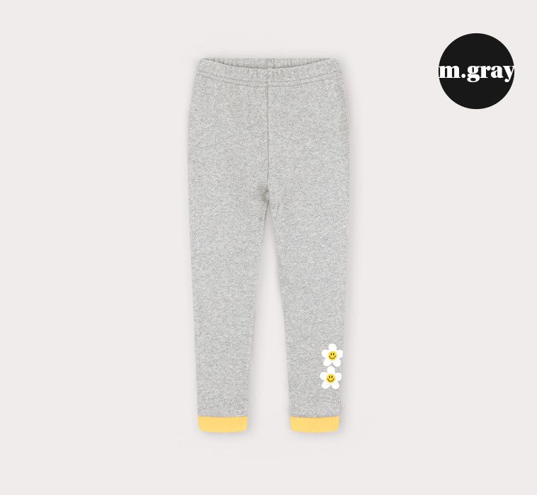 韓國 HEJMINI - 兩朵花花內搭褲-灰