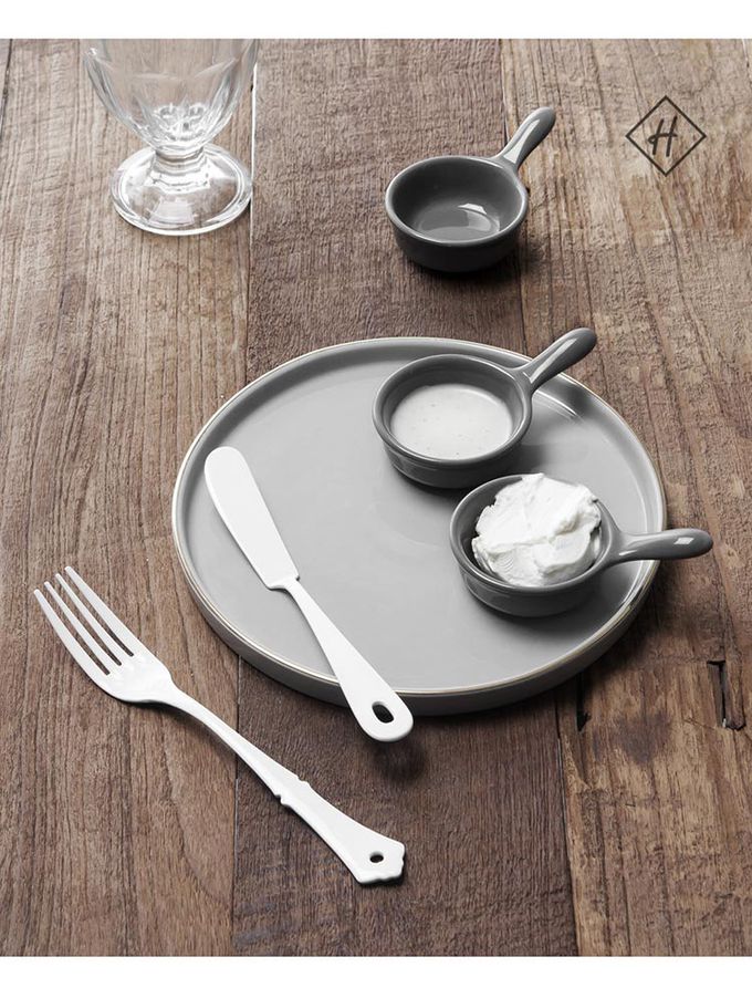 韓國 SSUEIM - LEED系列莫蘭迪陶瓷碗盤餐具14件組(粉+灰)