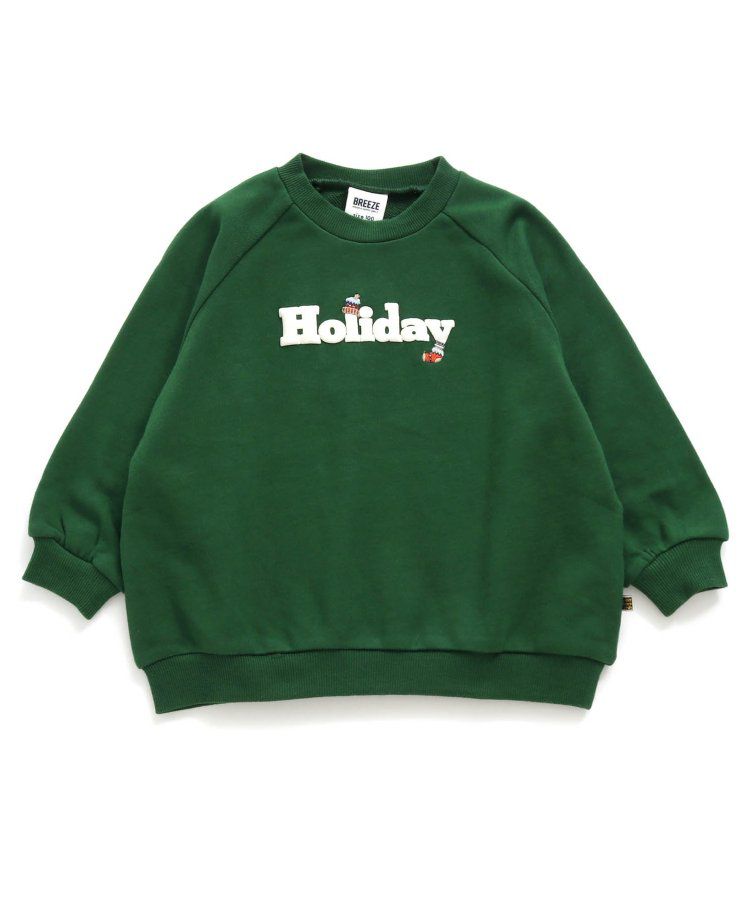 日本 BREEZE - 節慶滿點！裏毛長袖上衣-格紋-奶油米