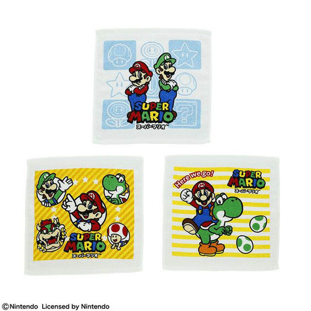 擦手巾3件組-超級瑪利歐 (約30×30cm)