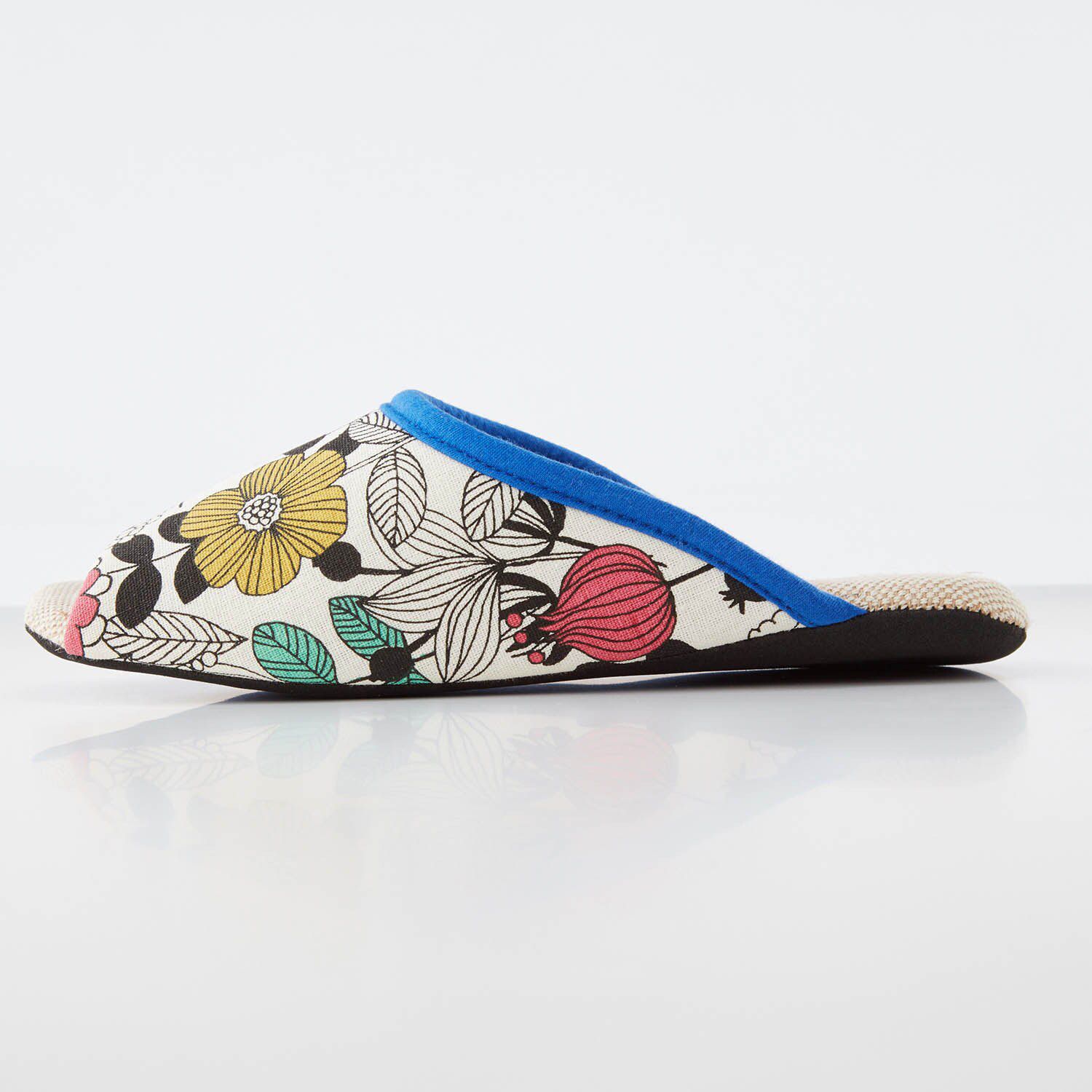 日本千趣會 - 時尚花樣可機洗室內拖鞋-花草-紫紅系 (M(23-25cm))