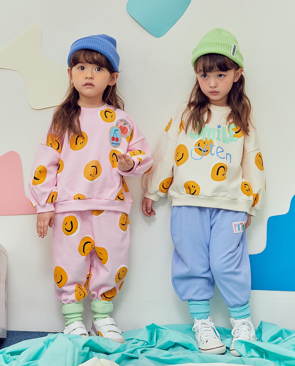 韓國 MINIATURE - 休閒縮口褲-藍