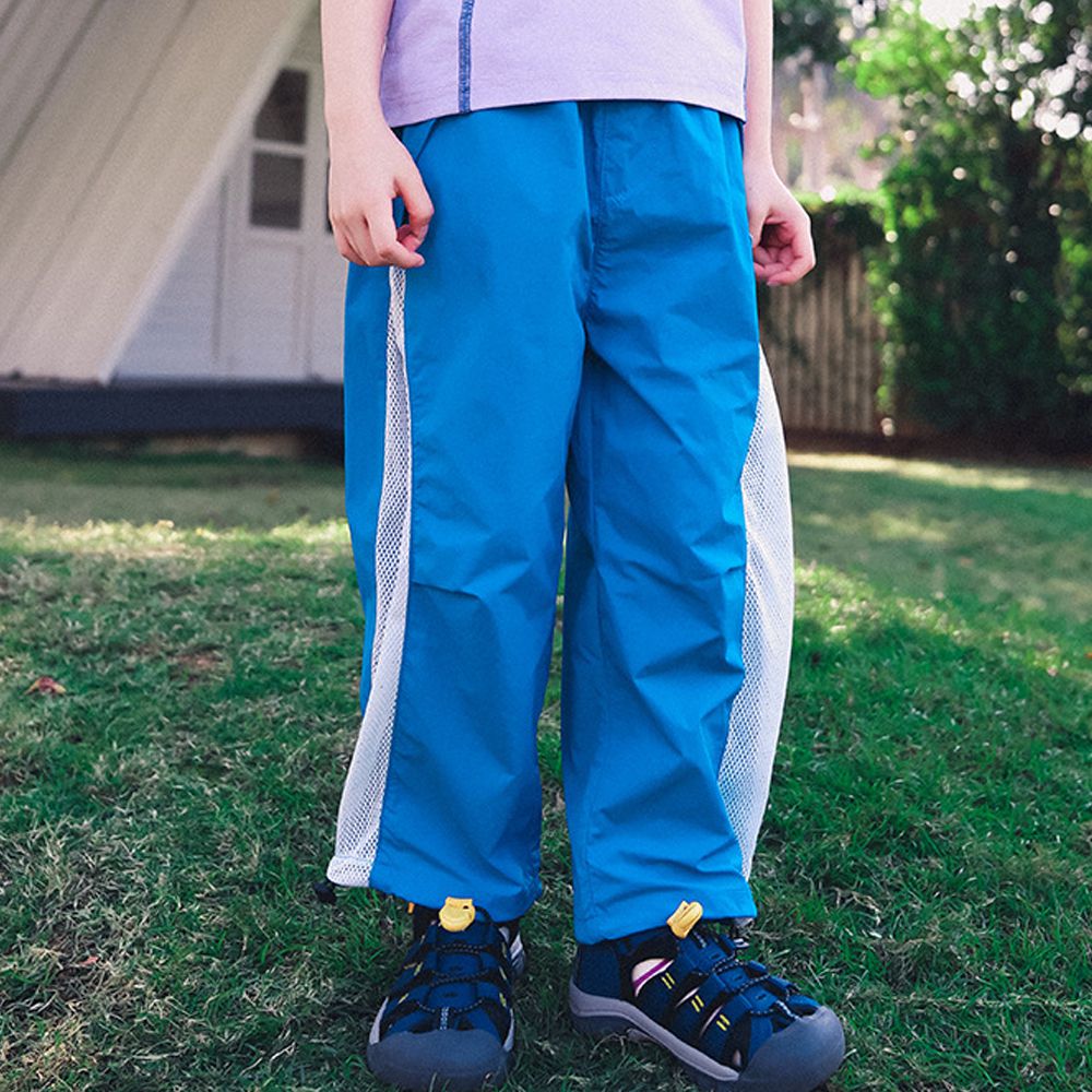 百搭休閒長褲/防蚊褲-透氣網眼-活力藍