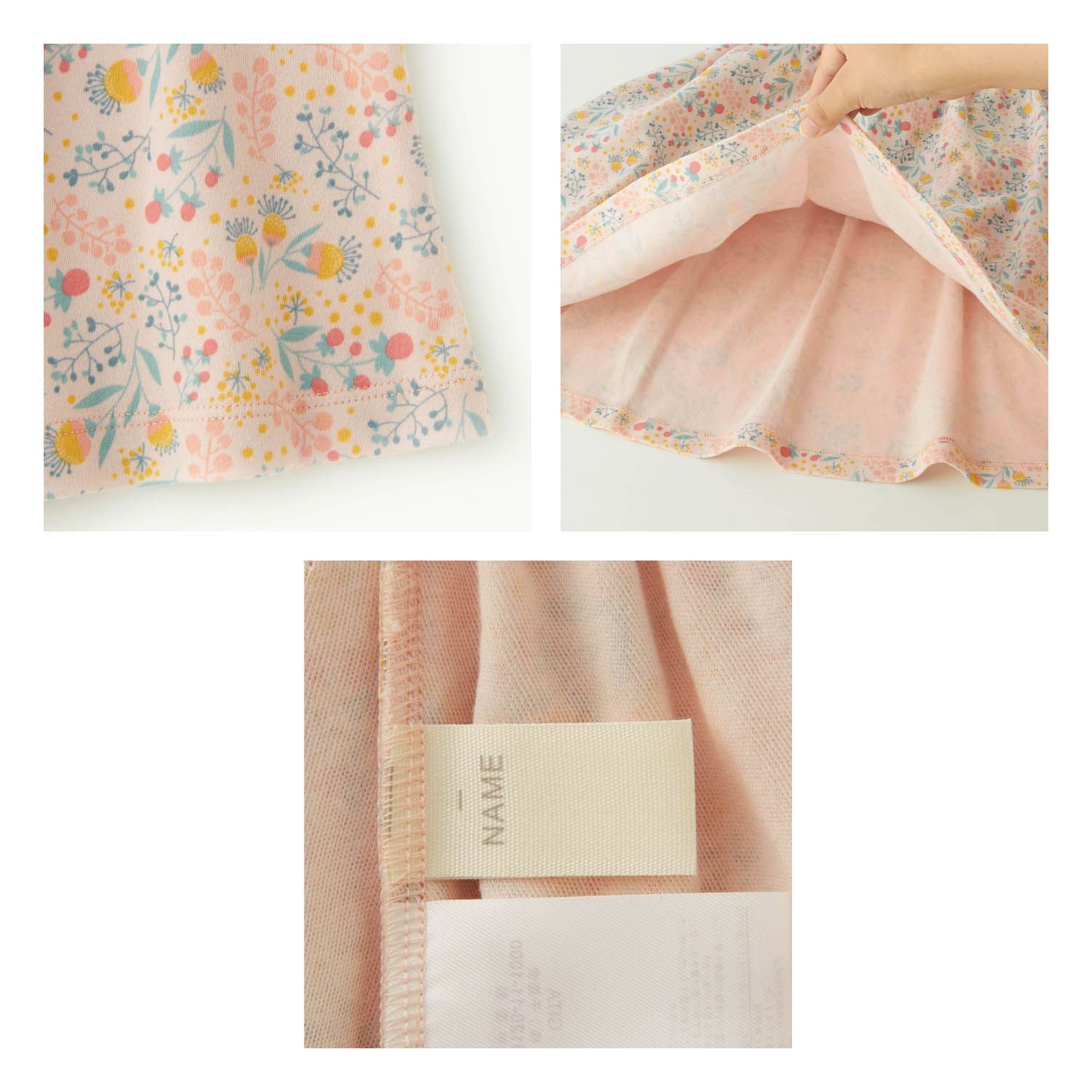 日本千趣會 - 北歐滿版印花純棉短裙-小雛菊-粉