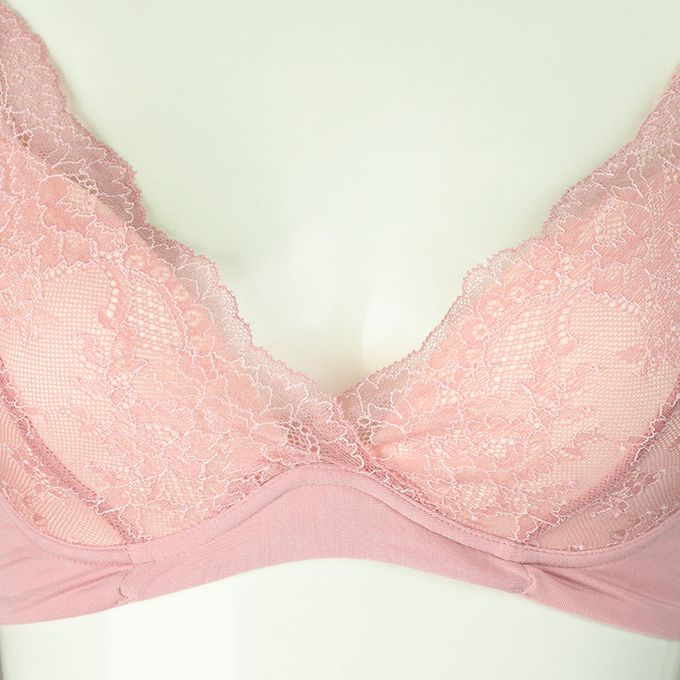 akachan honpo - 無鋼圈胸罩-套頭式 觸感滑順-粉紅色