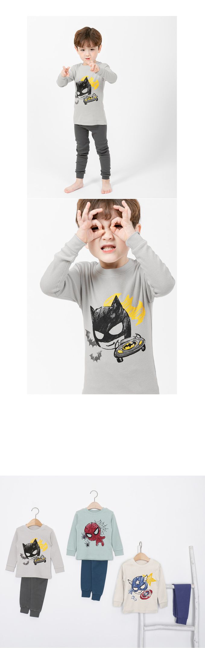 韓國 Mellisse - 韓製30支純棉柔軟長袖家居服-蝙蝠俠