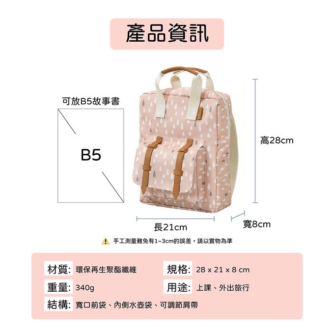 荷蘭 FRESK - 北歐風設計可愛小後背包-小背包-鯨魚霧藍