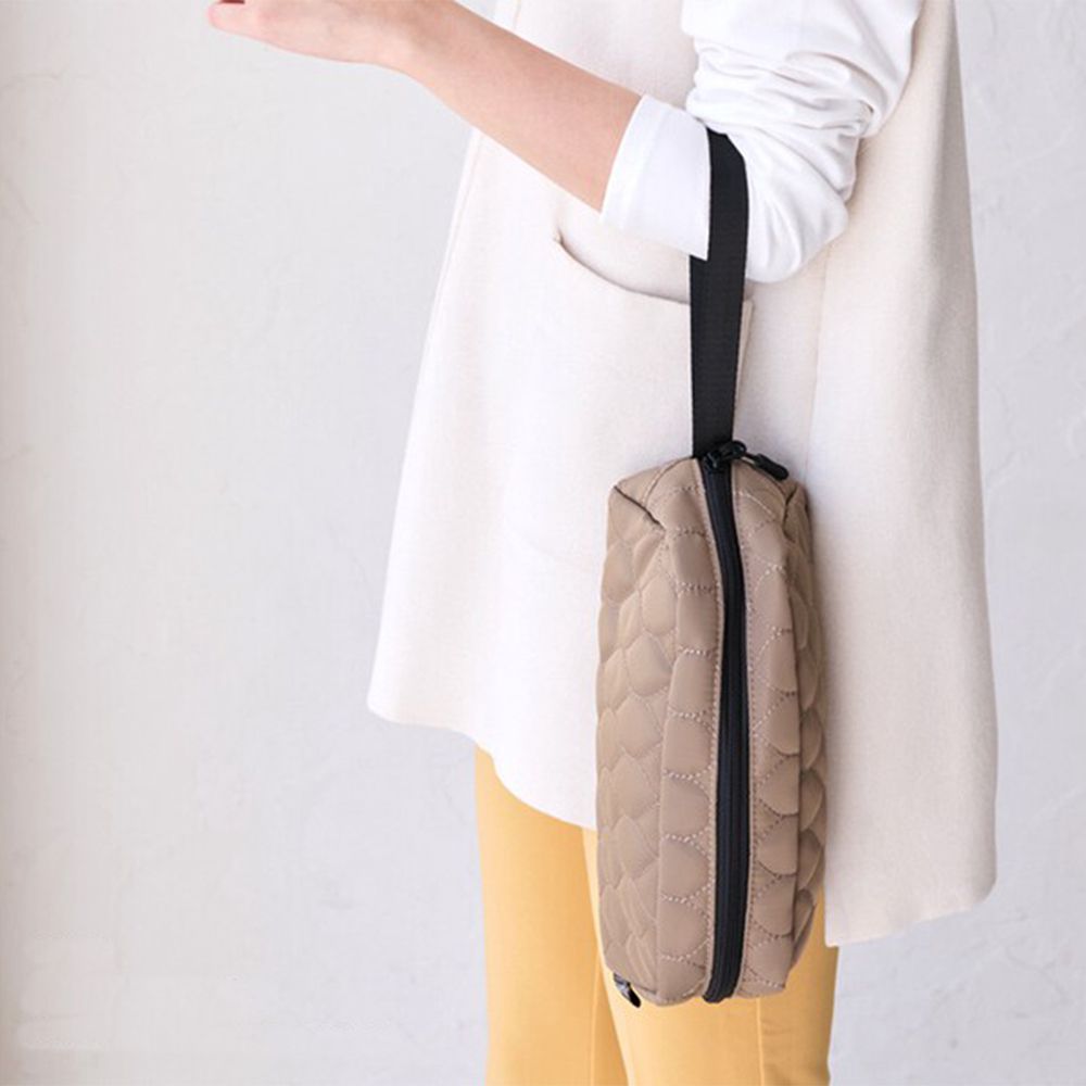 大容量防潑水超強收納化妝包(可吊掛)-卡其 (26.5x10cm)