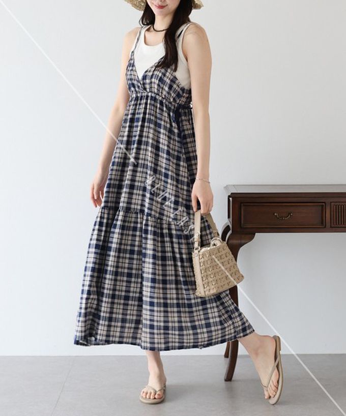 日本 BLUE EAST - 滿分可愛側蝴蝶結細肩帶洋裝-橘 (M)