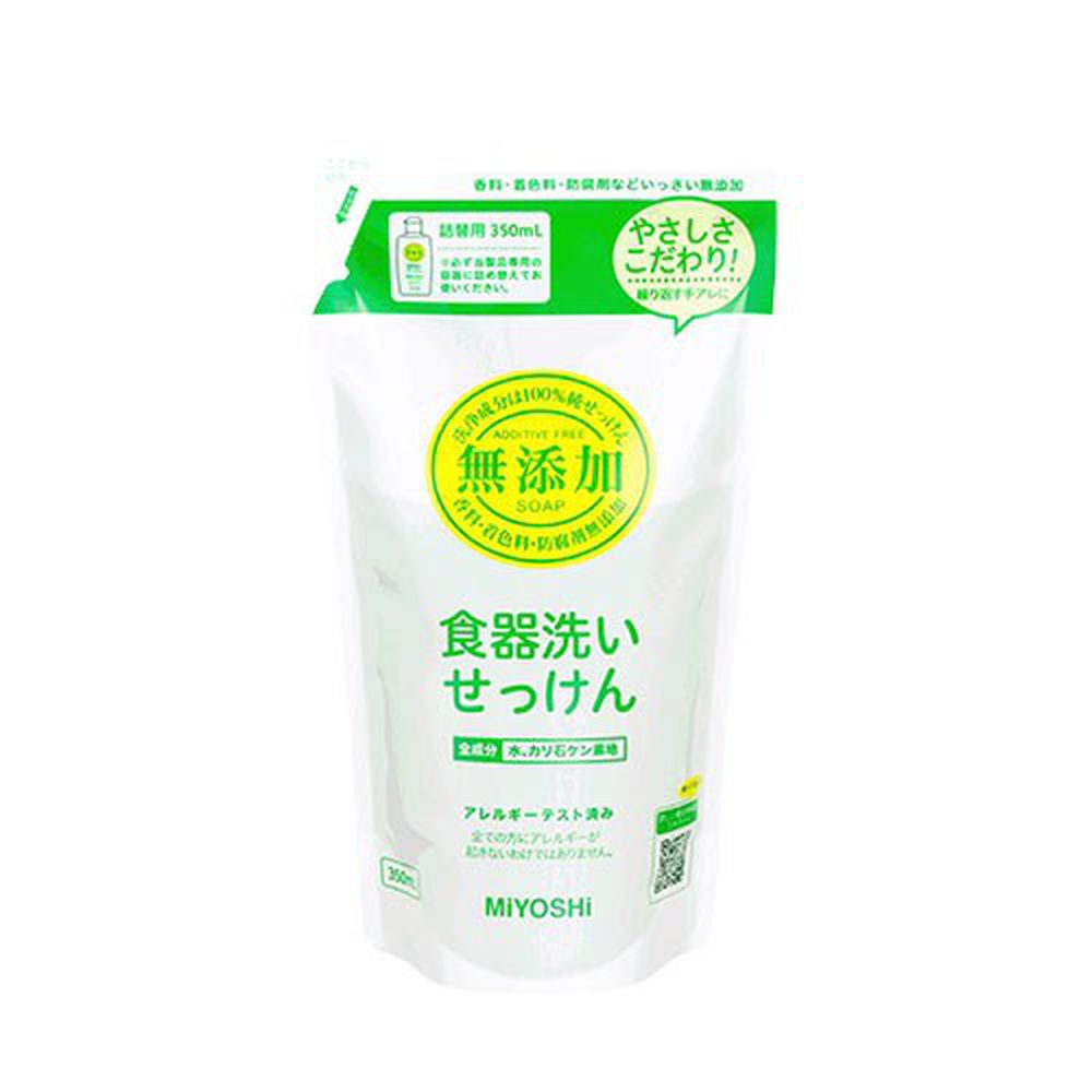 日本 MIYOSHI 無添加 - 餐具清潔液-補充包-350ml
