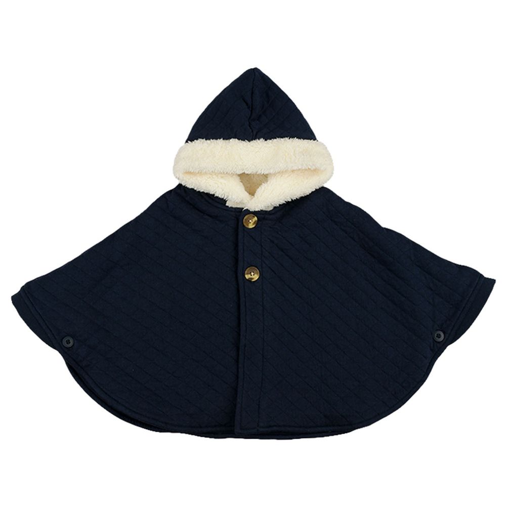 akachan honpo - 刷毛斗篷-絎縫-深藍色 (60~80cm)