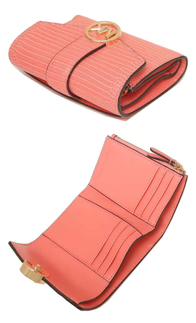 MICHAEL KORS - 質感皮革短夾 (葡萄袖色)