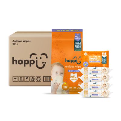 Hoppi - 嬰兒抗菌濕紙巾20抽－25入組