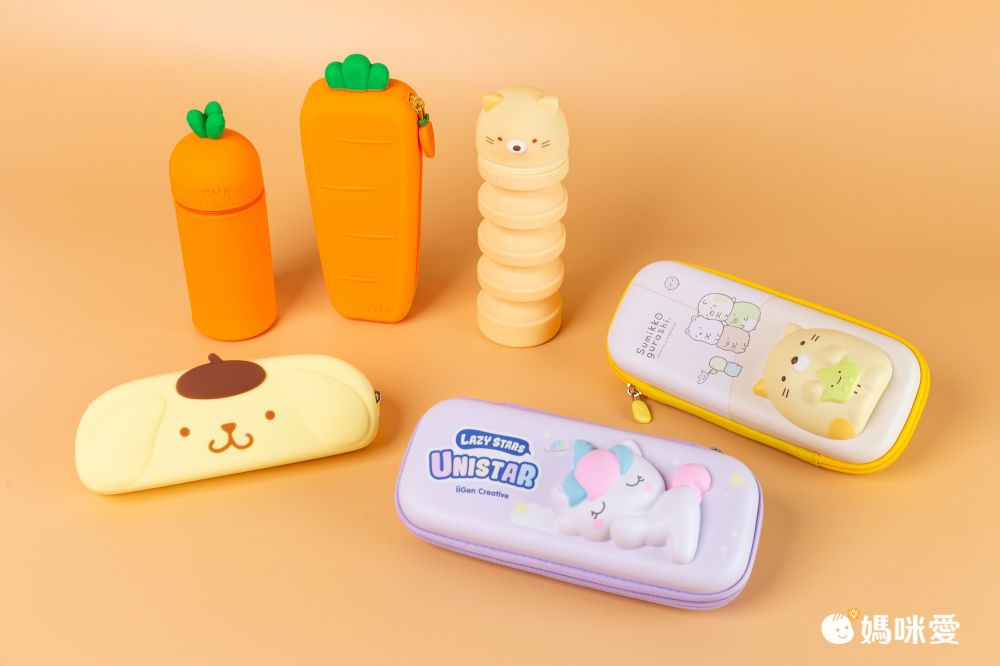 立體防水減壓鉛筆盒-卡通人物-角落生物白熊-粉色 (23.7x11.7x7.7cm)