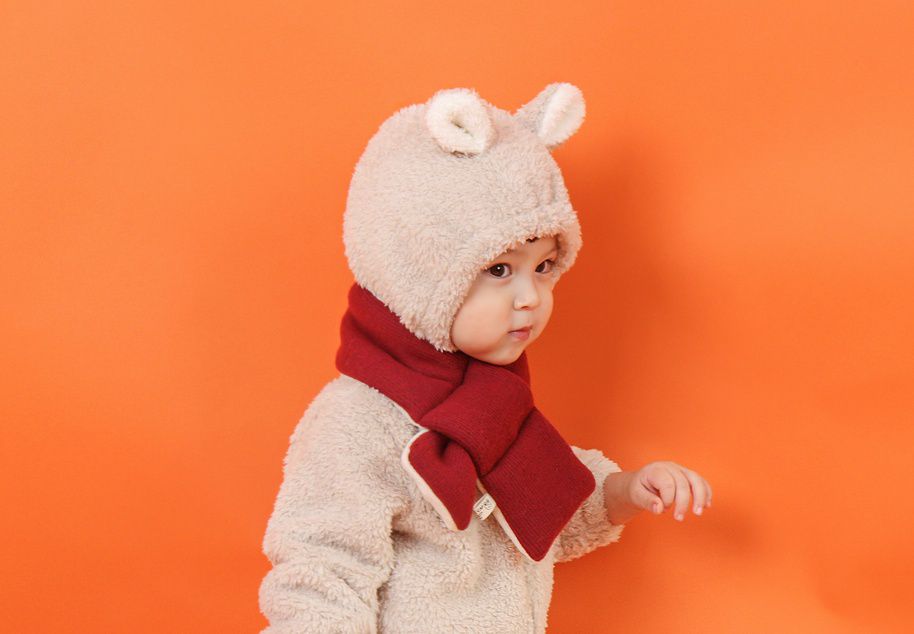 韓國 Babyblee - 鋪棉圍巾-酒紅 (FREE)