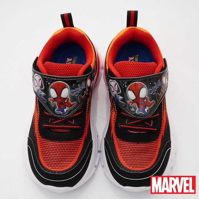 蜘蛛人-SPIDEY減壓吸震電燈鞋-MNKX24582黑橘-(中大童)-電燈鞋-黑橘