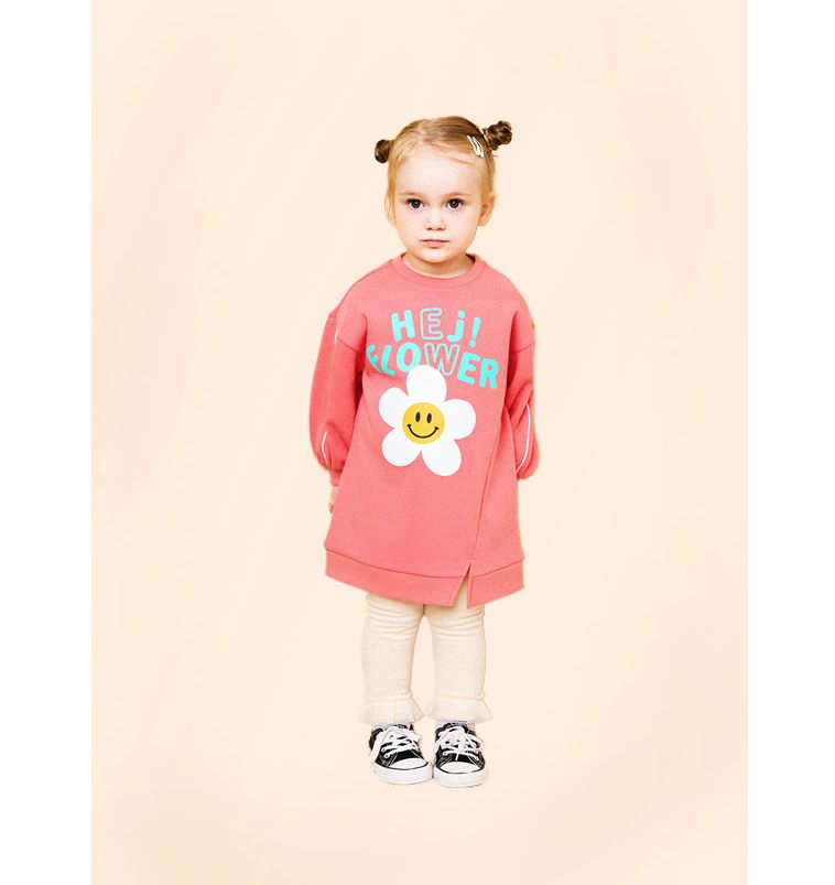 韓國 HEJMINI - (內刷毛)小花朵網紗褲管內搭褲-粉紅