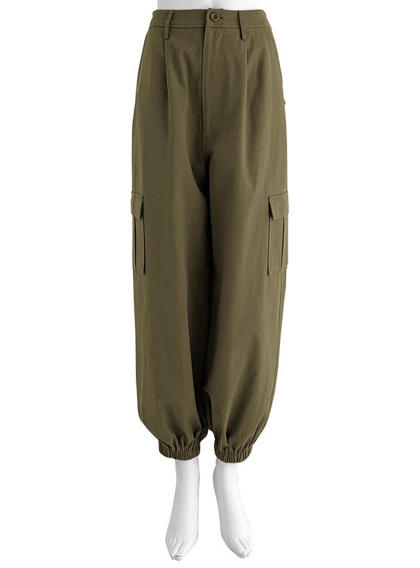 日本 GRL - 百搭顯瘦美式工裝褲-軍綠