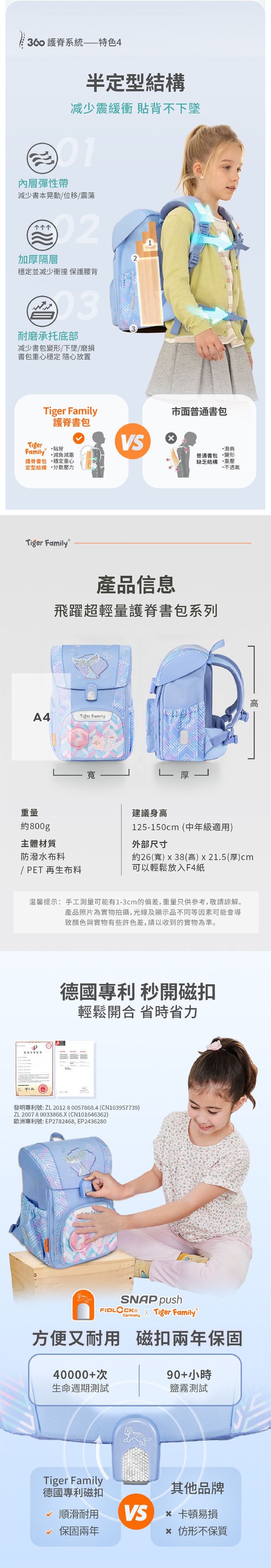 德國專利磁扣，滑順耐用，單手秒開，擁有兩年保固