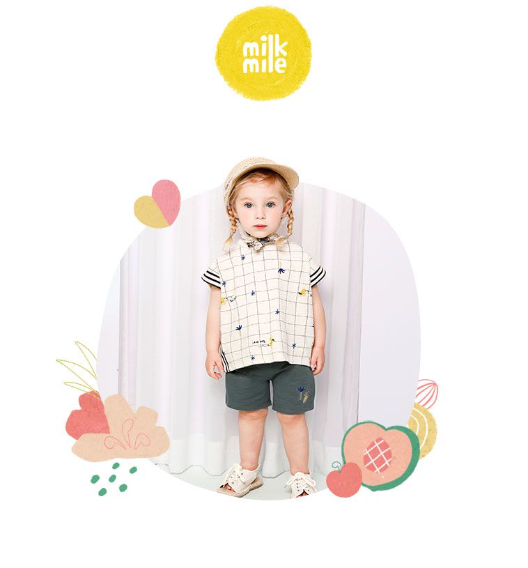 韓國 milk mile - 格子椰林套裝