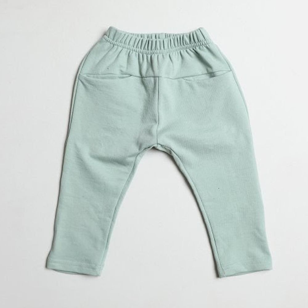 韓國製 - 平口袋舒適哈倫褲-薄荷綠