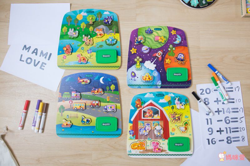 Crayola繪兒樂 - 早教創意啟蒙趣味蓋印塗鴉木拼圖-太空探險-【獨家送】Crayola質感收納袋