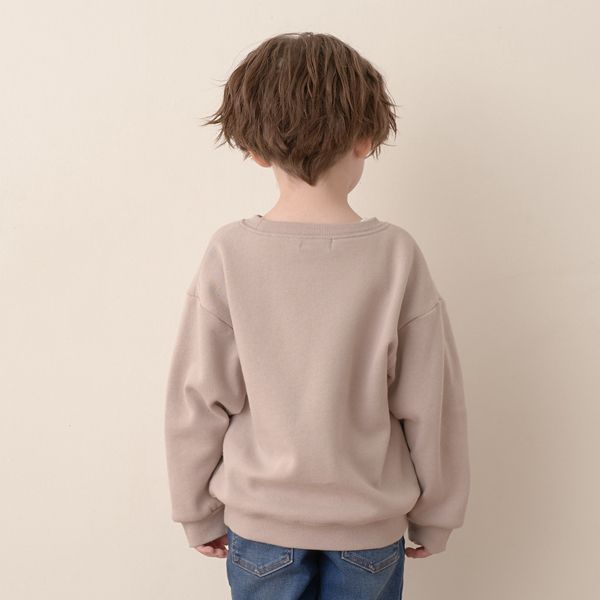 日本 b-ROOM - 裏起毛男孩印花長袖大學T-恐龍-淺紫