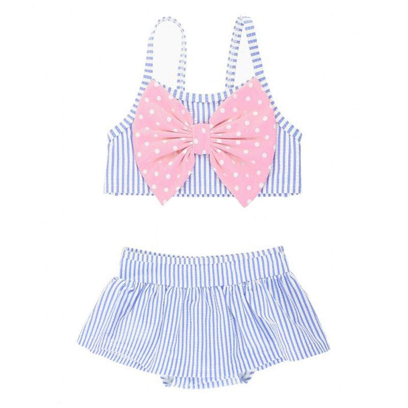 美國 RuffleButts - 小女童UPF 50+防曬無袖比基尼泳裝-粉紫搖擺