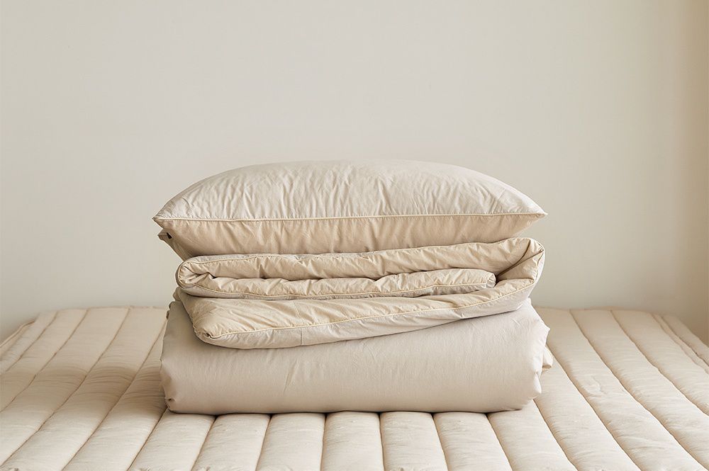 韓國 Maatila - 可水洗雙色高密度60支棉棉被-薄荷葉茶