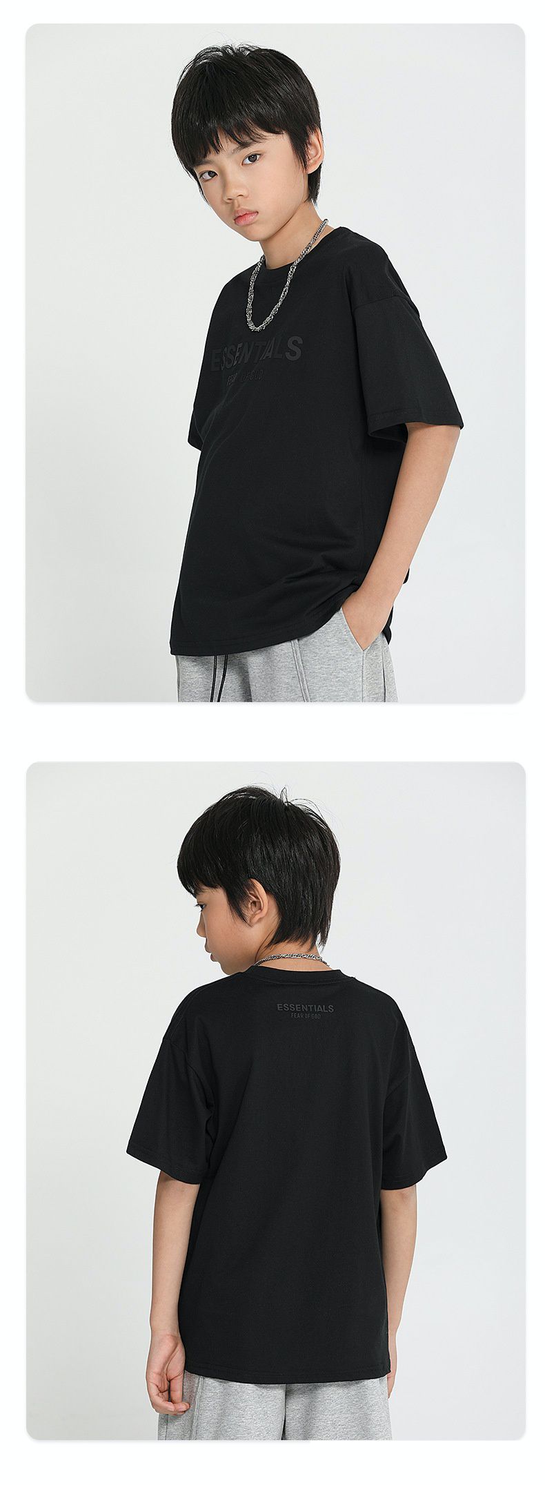 純棉基礎款短袖上衣-帥氣英文字母款-黑色