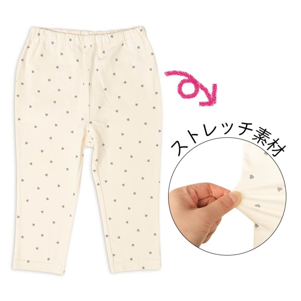 7分內搭褲-愛心-象牙白色