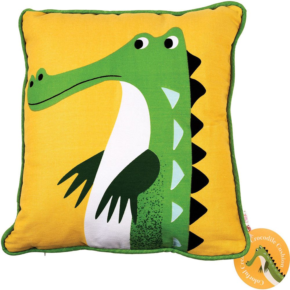 英國 Rex London - 純棉抱枕/靠墊-淘氣鱷魚