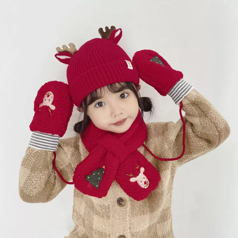 聖誕節毛帽-聖誕小鹿 (帽圍48-52CM/建議年齡2歲-8歲)