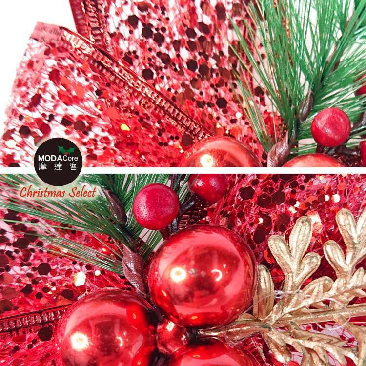 MODACore 摩達客 - 12cm聖誕派對裝飾紅色蝴蝶結四入組-禮物包裝適用