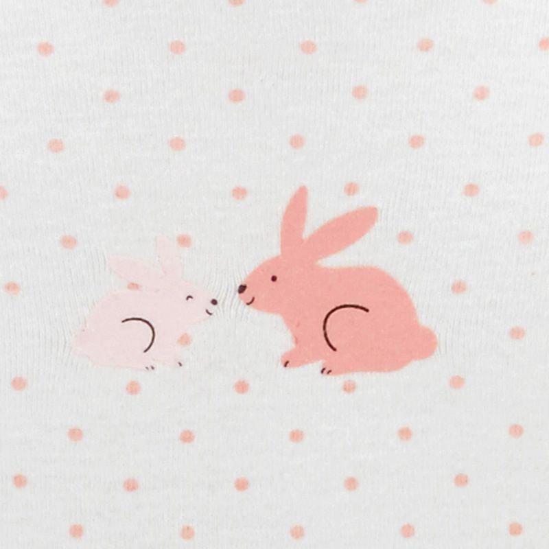 美國 Carter's - 嬰幼兒100%純棉長袖包屁衣六件組-溫柔兔